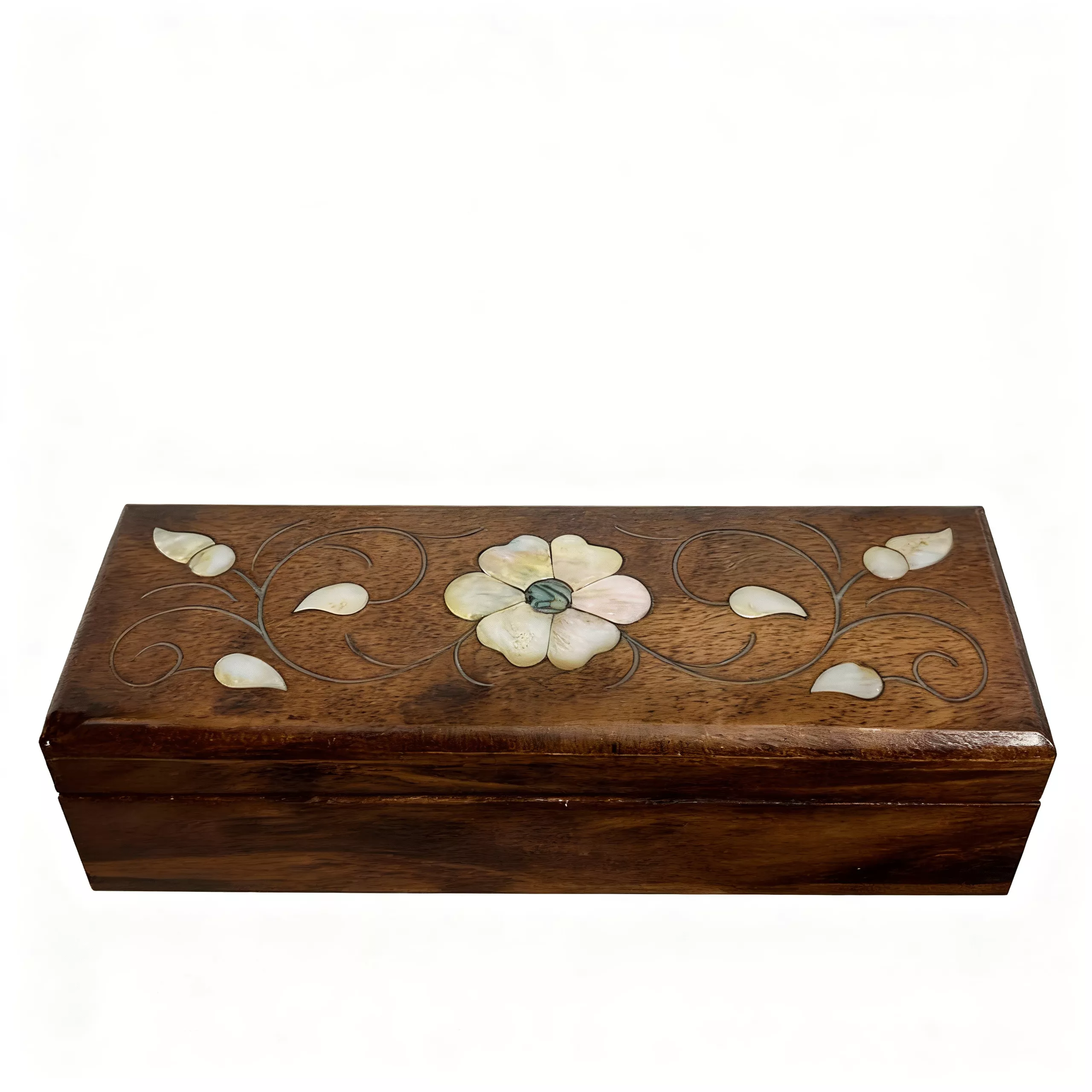Handcrafted Mother-of-Pearl Floral Wooden Gift Box 4