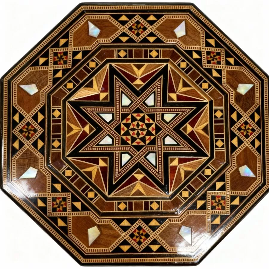 Handcrafted Octagonal Mosaic Wooden Gift Box 4